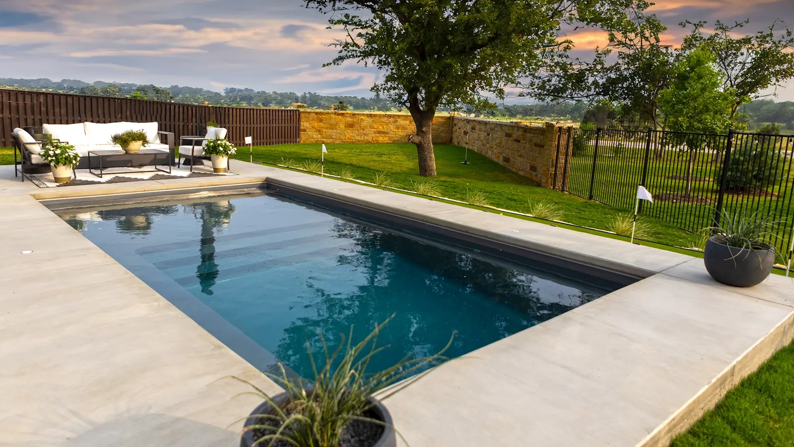 Backyard Fiberglass Pool Installation in Georgetown, Texas, with Aviva Pools