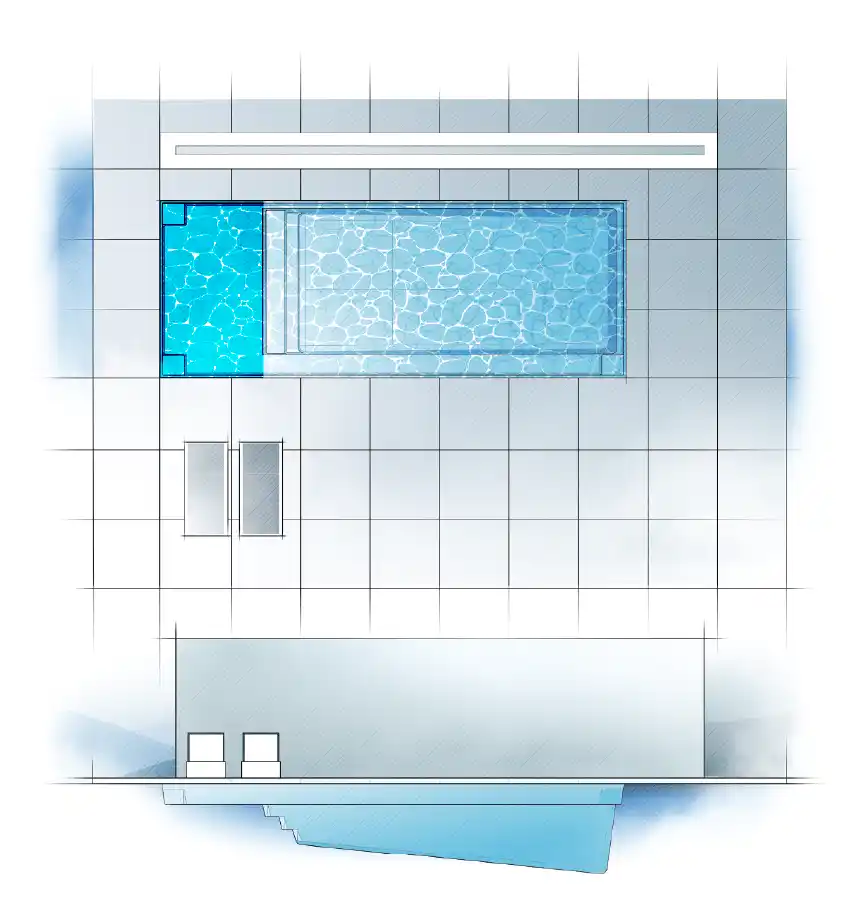The Apex pool model by Aviva: Architectural drawing and key features
