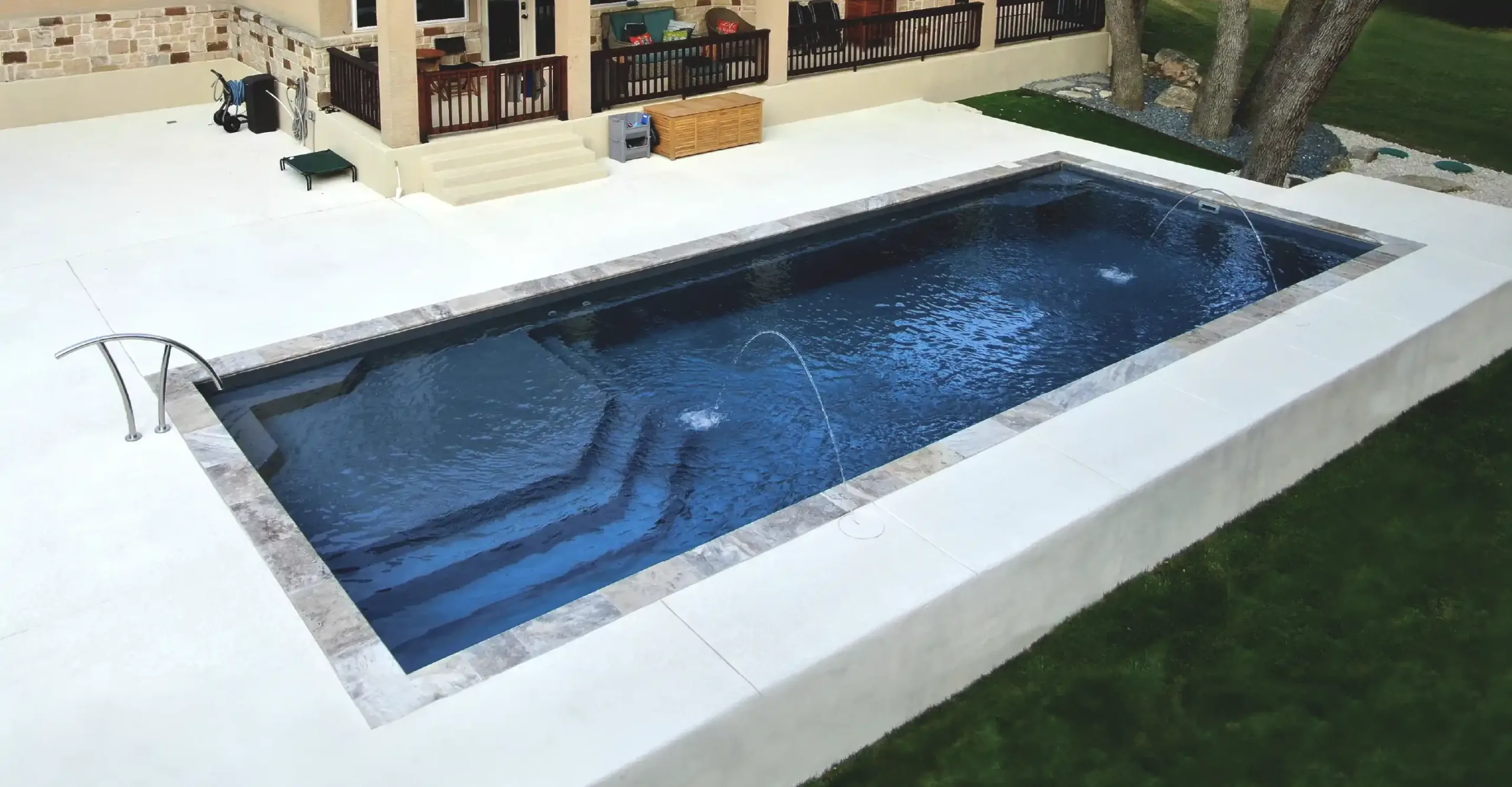 The Vogue fiberglass pool from Aviva Pools